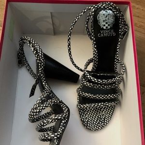 Vince Camuto Black & White Dotted Heels